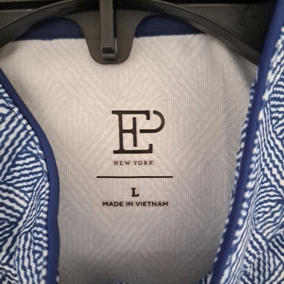 EP New York UPF+50 Sleeveless Blue Geometric 1/4 Zip Golf Dress Sz L EUC - Picture 8 of 11